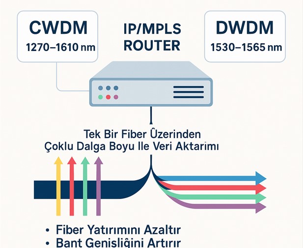 CWDM ve DWDM ile IP MPLS Router'ların Entegrasyonu: Yüksek Kapasiteli Fiber Ağlar